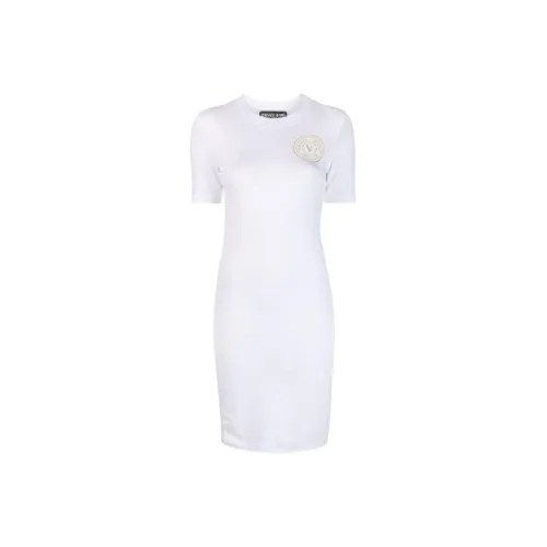 VERSACE JEANS Short-Sleeved Dresses Women's White