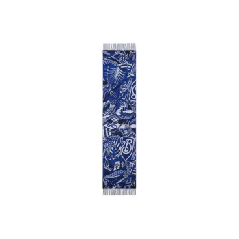 Burberry Cashmere Knit Scarves Women's Blue