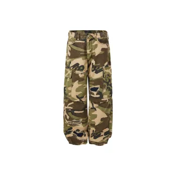 BEAR UNION Cargo Pants Unisex Army Green