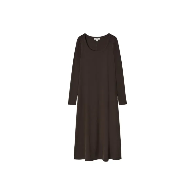 COS Long-Sleeved Dresses Women's Dark Brown-0