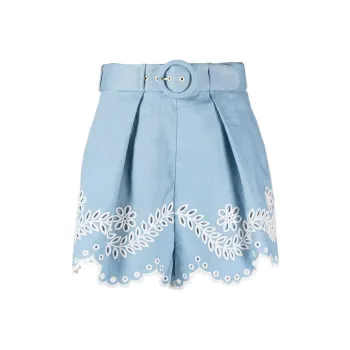 Zimmermann Junie Embroidered Shorts