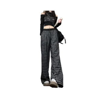 The New Age Family Casual Pants Women's Black Plaid