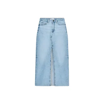 ZARA Denim Long Skirt Women's Light Blue