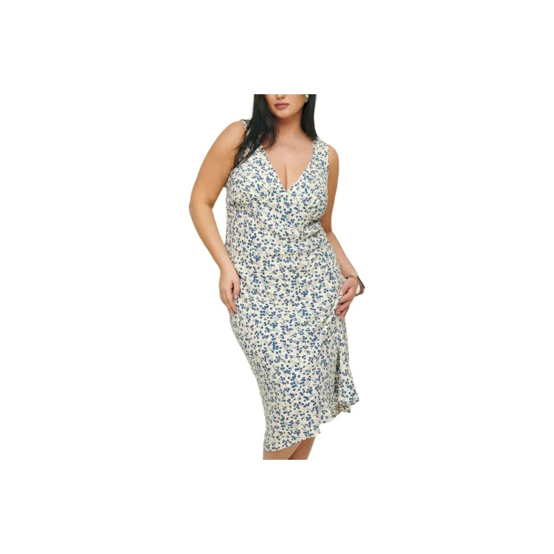 REFORMATION Beauden Dress Es Sleeveless Dress Women's Blue-0