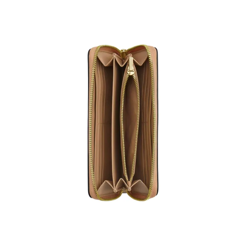 COACH Zip Around Canvas Bag Wallet Trumpets Women's Brown-1