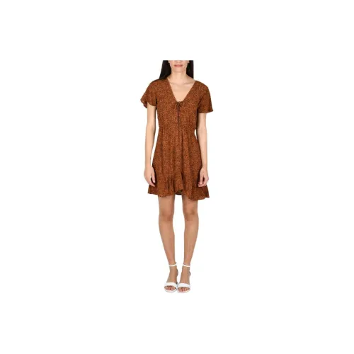 BILLABONG Short Sleeved Dress Women's Brown