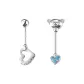 Cut-Out Heart 1 Pack+Bear Blue Zircon Stone 1 Piece Eh-2332.ebD