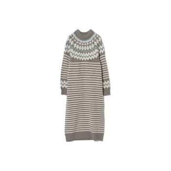 Beams Long Sleeved Dress Women's Gray