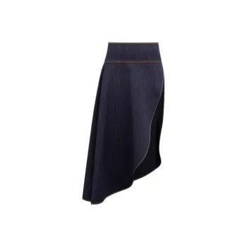 Alaia Denim Long Skirt Women's Dark Blue