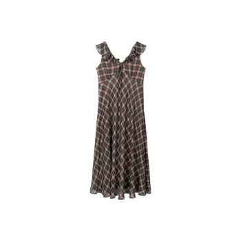 FORNI Slip Dresses Women's Plaid