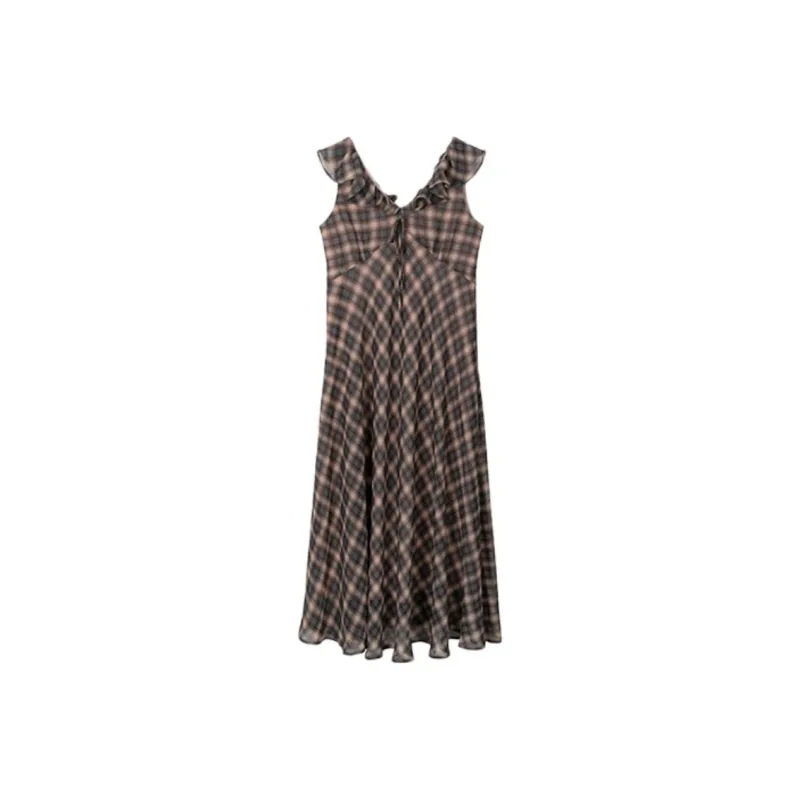 FORNI Slip Dresses Women's Plaid-0