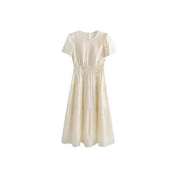 She Enjoys Short Sleeved Dress Women's White
