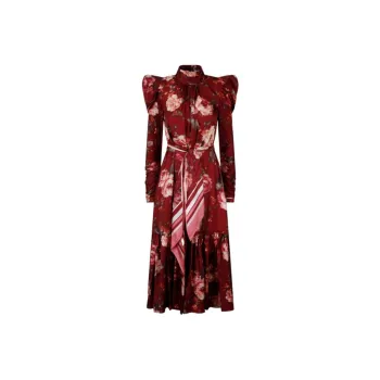 Zimmermann Floral Printed Ruched Midi Dress