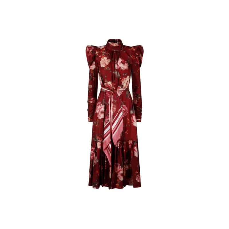Zimmermann Floral Printed Ruched Midi Dress-0