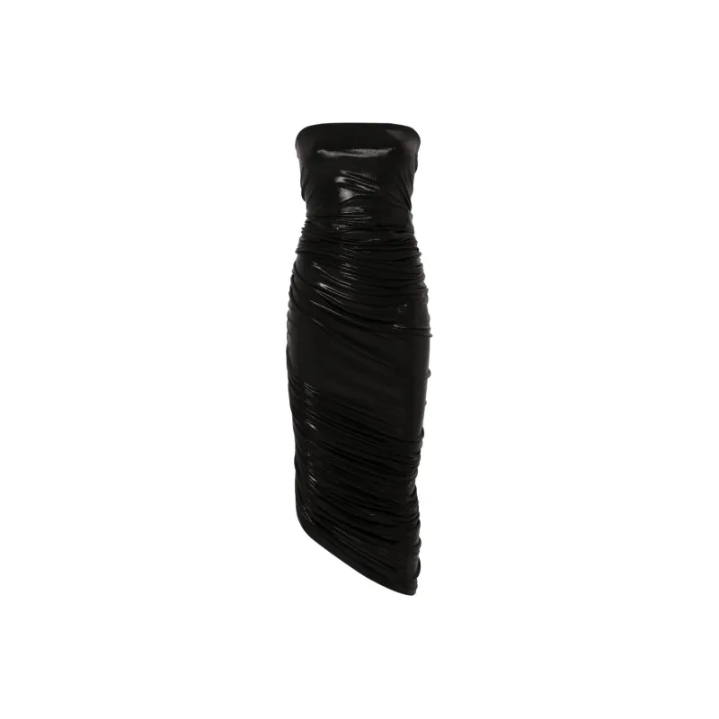 NORMA KAMALI Diana Shirred Midi Dress-0