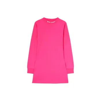 PALM ANGELS Curved Logo Drop Shoulder Mini Dress