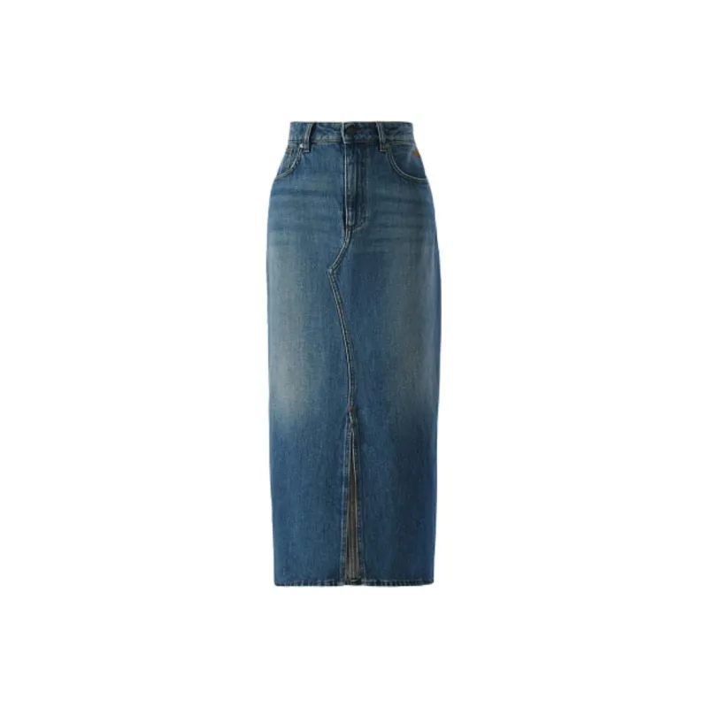 MSGM Denim Midi Skirt-0