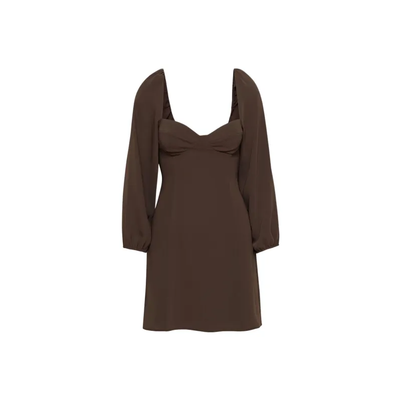 ARITZIA Wilfred Novella Dress Long-Sleeved Dresses Women's Rich Mocha Brown-0