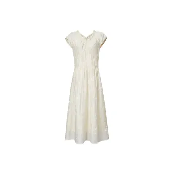 Hopeshow Short Sleeved Dress Women's Light Beige