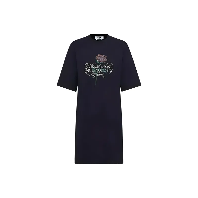 MSGM Short-Sleeved Dresses Women's Black-0