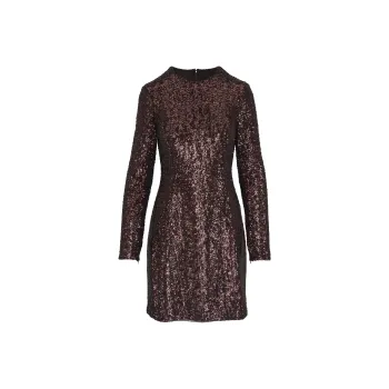 MICHAEL KORS Sequined Long-Sleeve Sheath Dress