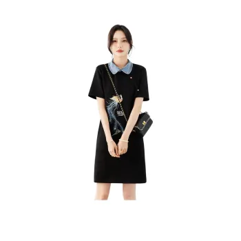 TERRE BLEUE Short Sleeved Dresses Women's Black