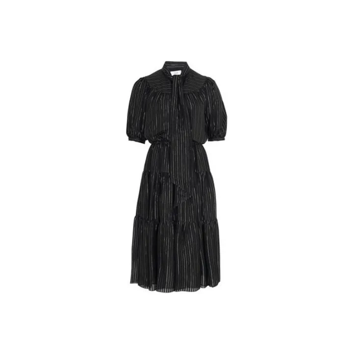 CELINE Short Sleeved Dress Women's Black-0