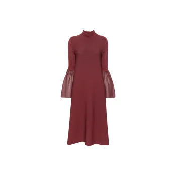 CFCL Pottery Lucent Glitter Long Bell Sleeve Flare Dress