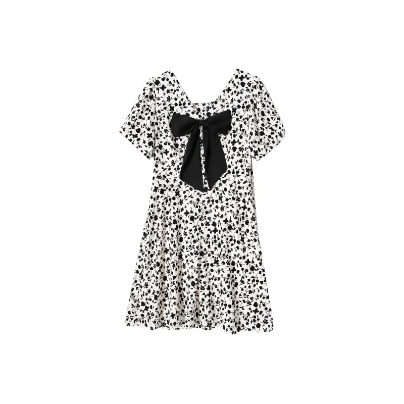 SMEN Summer Short Sleeved Dresses Women's Multicolor-0