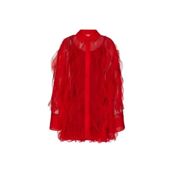 Valentino Long Sleeved Dress Women's Red