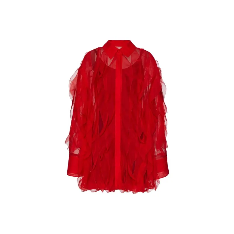 Valentino Long Sleeved Dress Women's Red-0