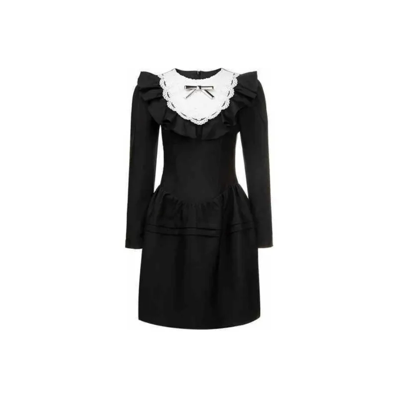 AIVEI Long Sleeved Dress Women's Black-0