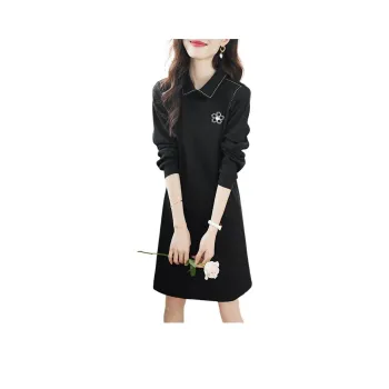 Mo Han Yi Mei Long Sleeved Dress Women's Black