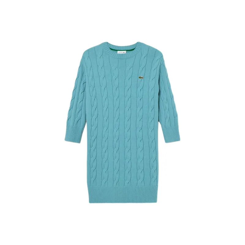 LACOSTE Long Sleeved Dress Women's Blue-0