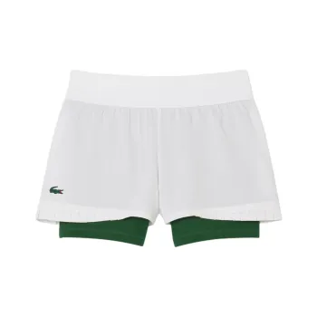 LACOSTE Casual Shorts Women's White/Green