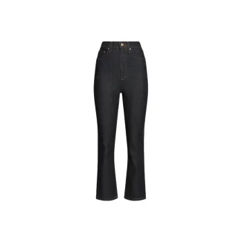 SCANLAN THEODORE High Rise Straight Crop Jean Jeans Women's Indigo/Indigo Blue