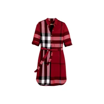Burberry Short Sleeved Dresses Women's Red