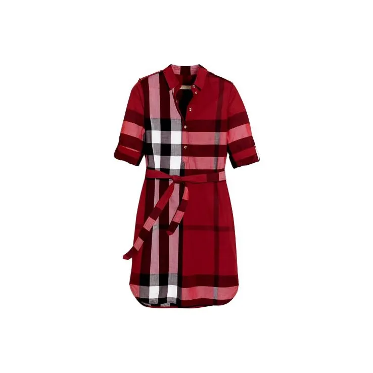 Burberry Short Sleeved Dresses Women's Red-0