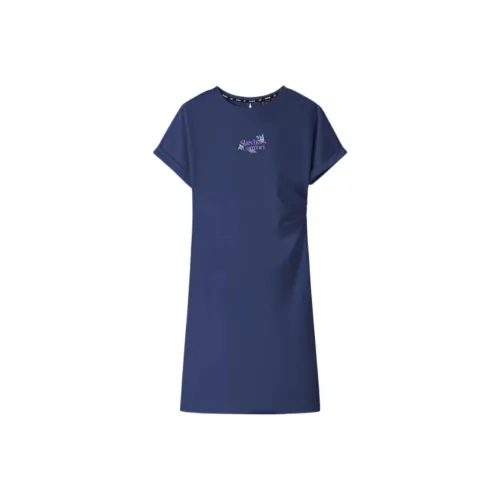 Skechers Short Sleeved Dresses Women's Marine Blue