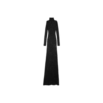 Balenciaga Long Sleeved Dresses Slim Fit Women's Black