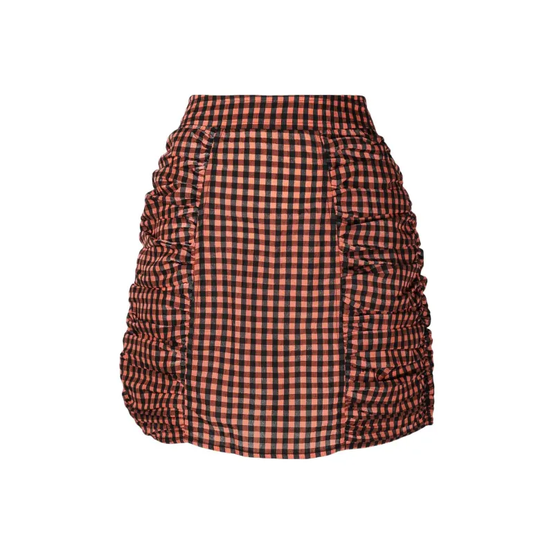 GANNI Casual Short Skirts Women's Brown-0