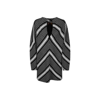 MISSONI Oversized Sleeved Plunging V Neckline Mini Dress