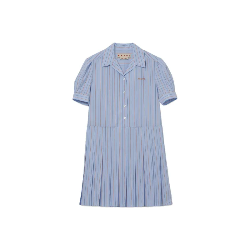 MARNI Short Sleeved Dresses Women's Blue-0