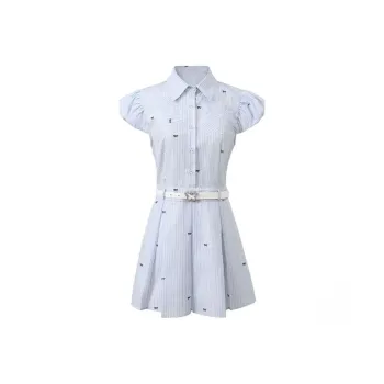 SECFLY OFFICIAL Short Sleeved Dress Women's Light Blue
