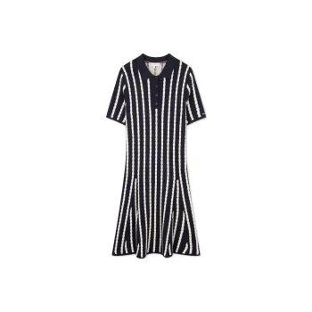 Tommy Hilfiger Short Sleeved Dress Women's Black White Stripes