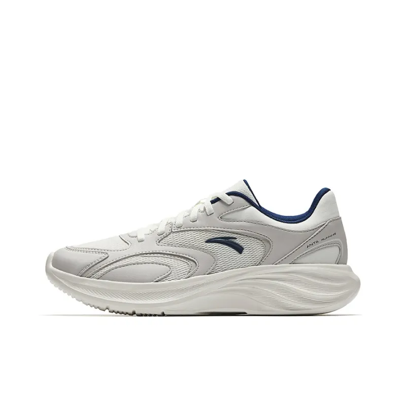 Anta Star Cloud 2 Wear resistant, Lightweight, Breathable, And Non slip. Low Top Casual Running Shoes Men's White Gray-0