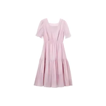 XIANGYING Short Sleeved Dress Women's Pink