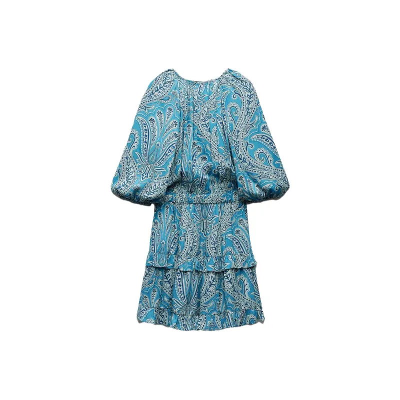 ZARA Short-Sleeved Dresses Women's Blue-0