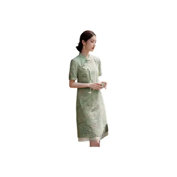 XWI SS24 Short Sleeved Dress Women's Avocado Green