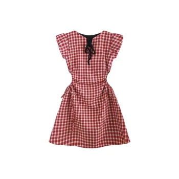 AHDO Short Sleeved Dress Women's Red